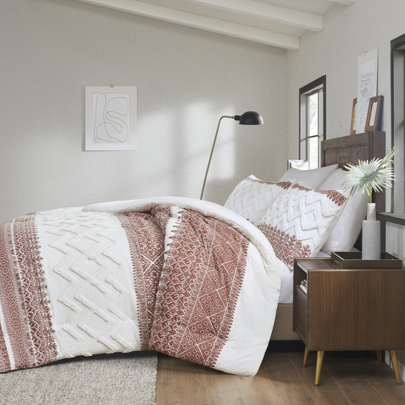 Auburn King Cotton Comforter Set with Chenille Tufting