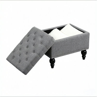 Elegant Footrest Stool,Classic Tufted Storage Ottoman,Living Room Footrest Stool,Shoe Bench