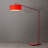 Stretch Arc Floor Lamp - 87", Red Finish, Step Switch, Rectangular marble base