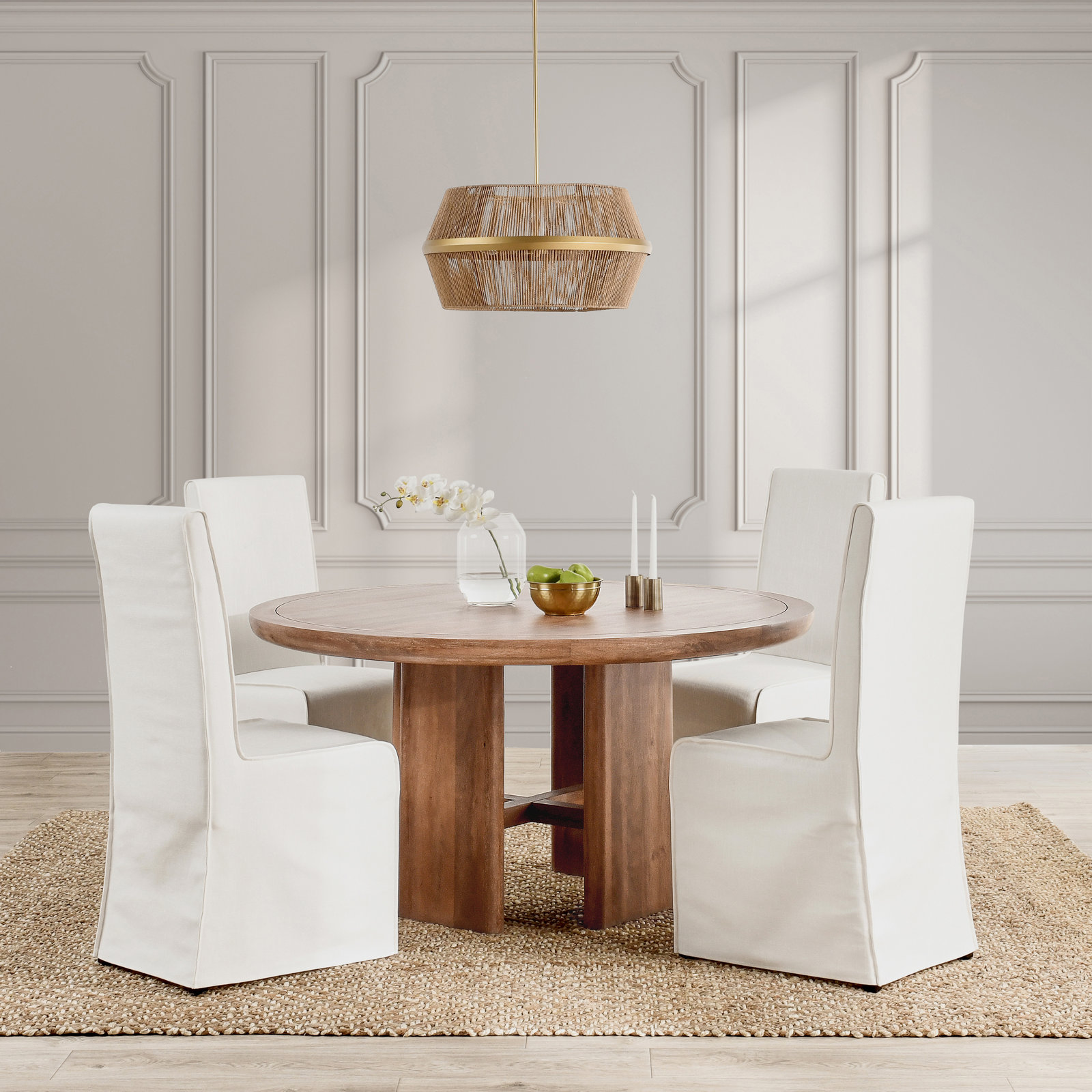 Luce 60'' Round Dining Table, Brown