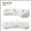 Canapé moderne et incurvé avec un design élégant en forme de cœur d'amour - canapé en molleton beige moelleux pour le salon (l 125,98 po x P 62,2 po x H 29,92 po)-1450174755