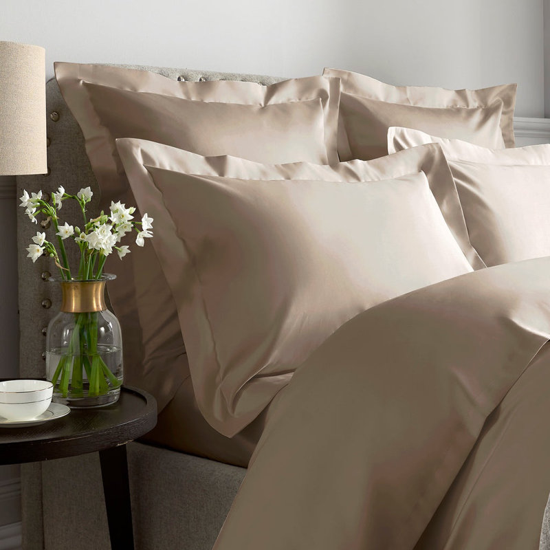 1000 Thread Count Sateen Oxford Pillowcase, Flax
