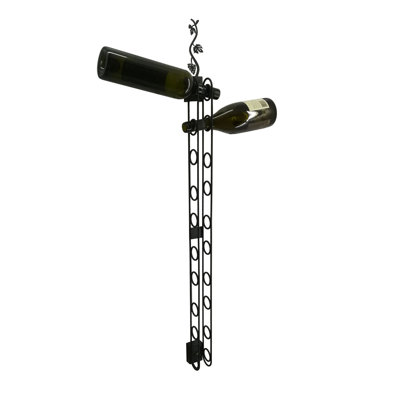 10-Bottle Wall Mount Wine Rack Wine Holder Wine Display Rack Wine Organizer 18144-BLACK by Prep & Savour