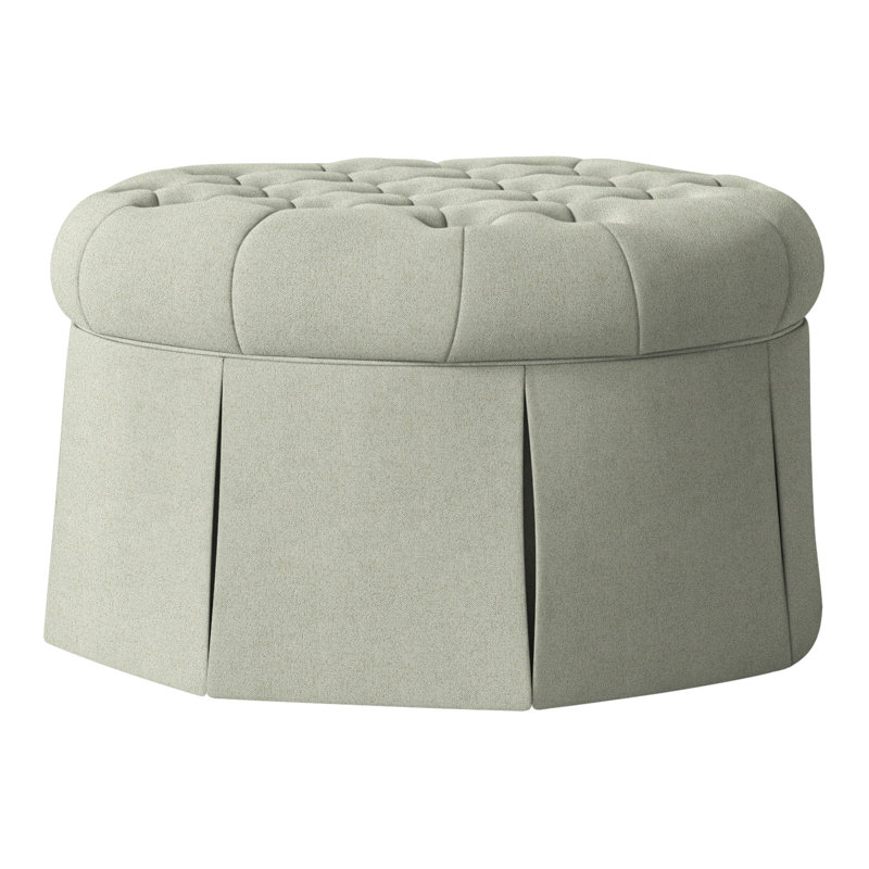 Repose-pieds cocktail capitonné rond 35 po Alma, 8794 Polyester parchemin