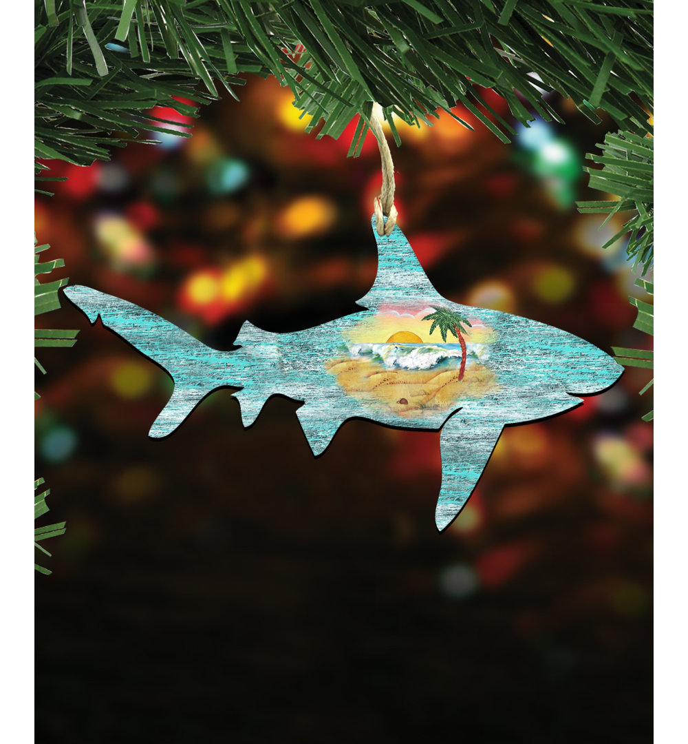 5'' Handmade Wood Hanging Figurine Ornament (Set of 3) The Holiday Aisle®