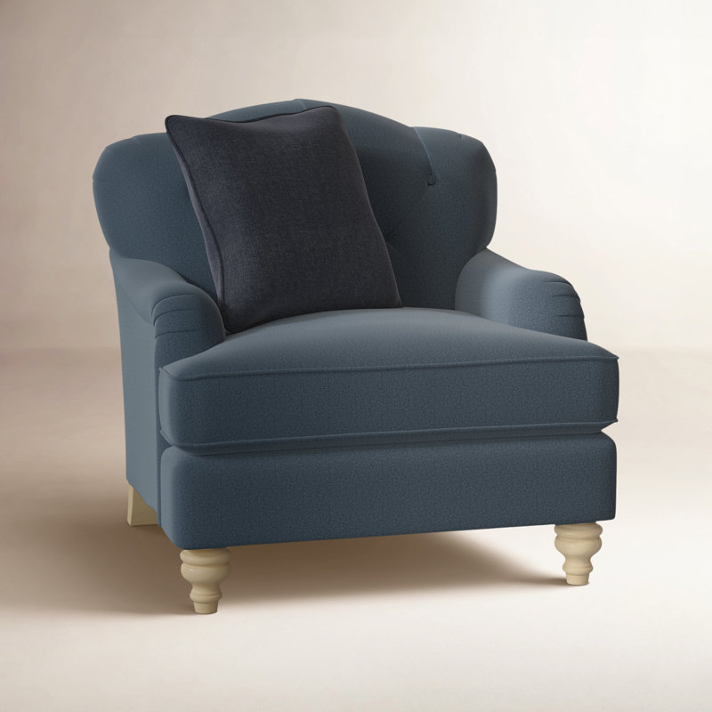 Fauteuil large capitonné 38 po Sullivan, Anello 22 sergé performance bleu marine, Manhattan, Oui
