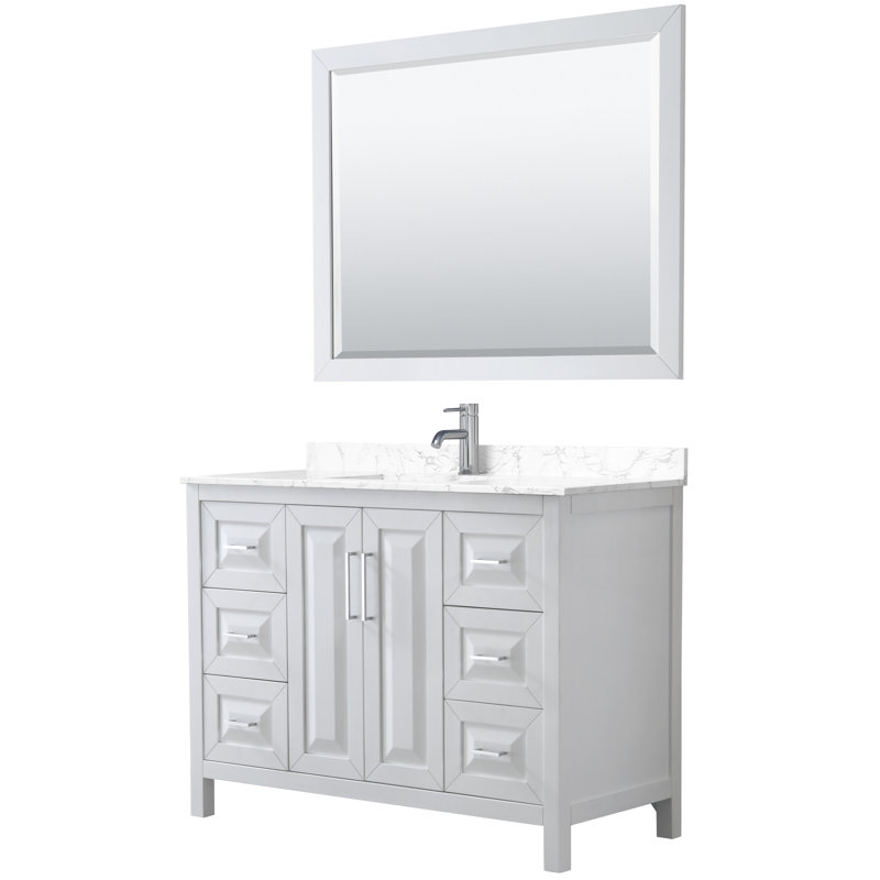 Daria 48'' W Single Vanity, White, Polished Chrome
