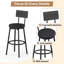 Ensemble de table de bar 5 pièces avec 4 tabourets de bar et assise en polyuréthane robuste, noir-1562067254