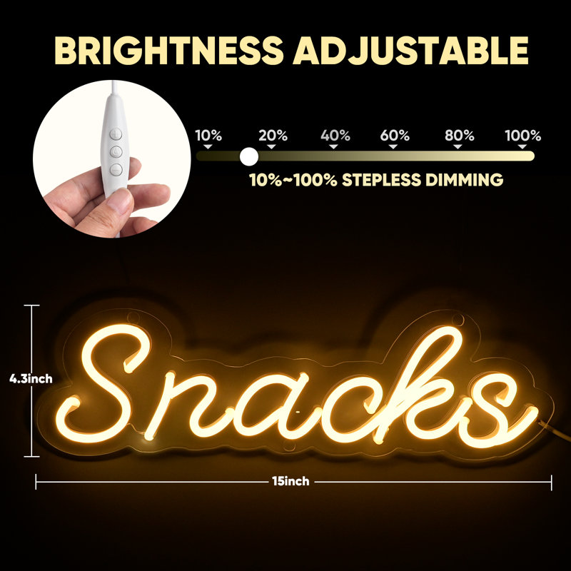 Gibril Dimmable Snacks LED Neon Sign