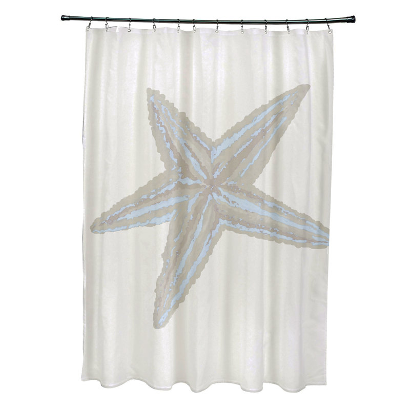 Rideau de douche Yancy, Bleu clair / avoine