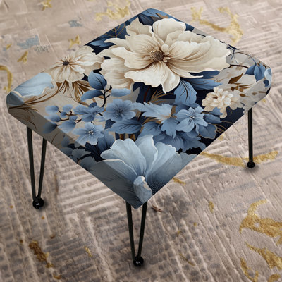 Ethereal Shadows Moody Patterns - Floral Rectangle Ottoman