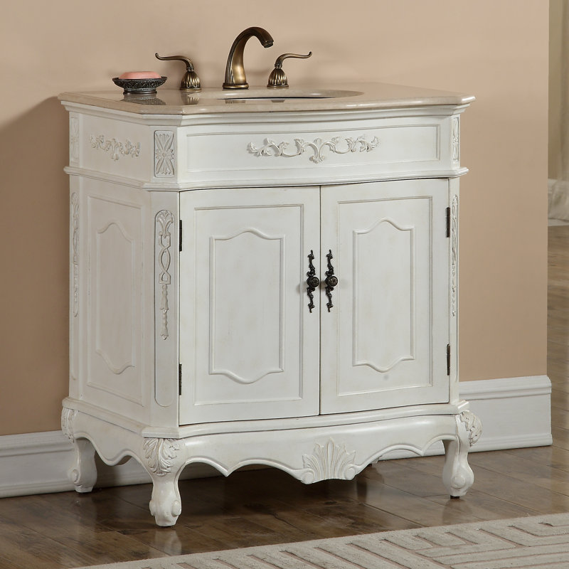 Ensemble de meuble-lavabo simple de 32 po Burnet, Blanc antique