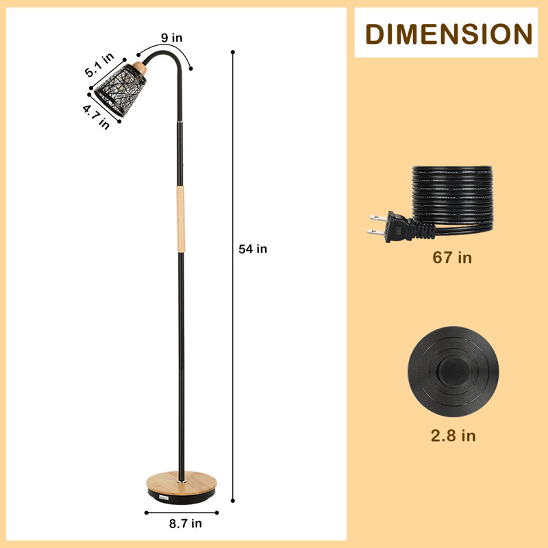 Alganon 54'' Arched Floor Lamp