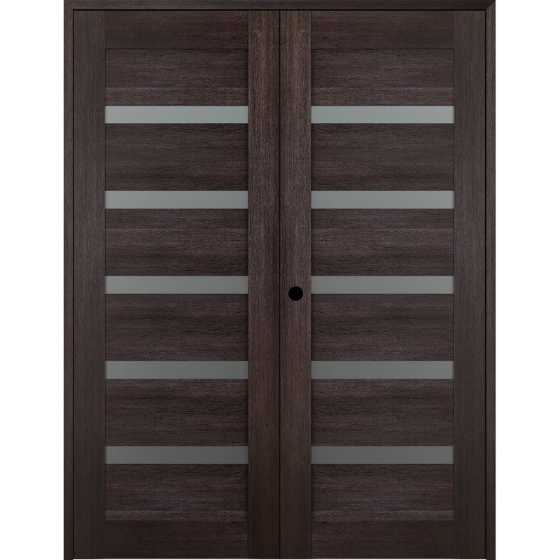 Porte française Avon 07-04 Active Vetro, 71,75 po x 83,23 po, Chêne, À droite