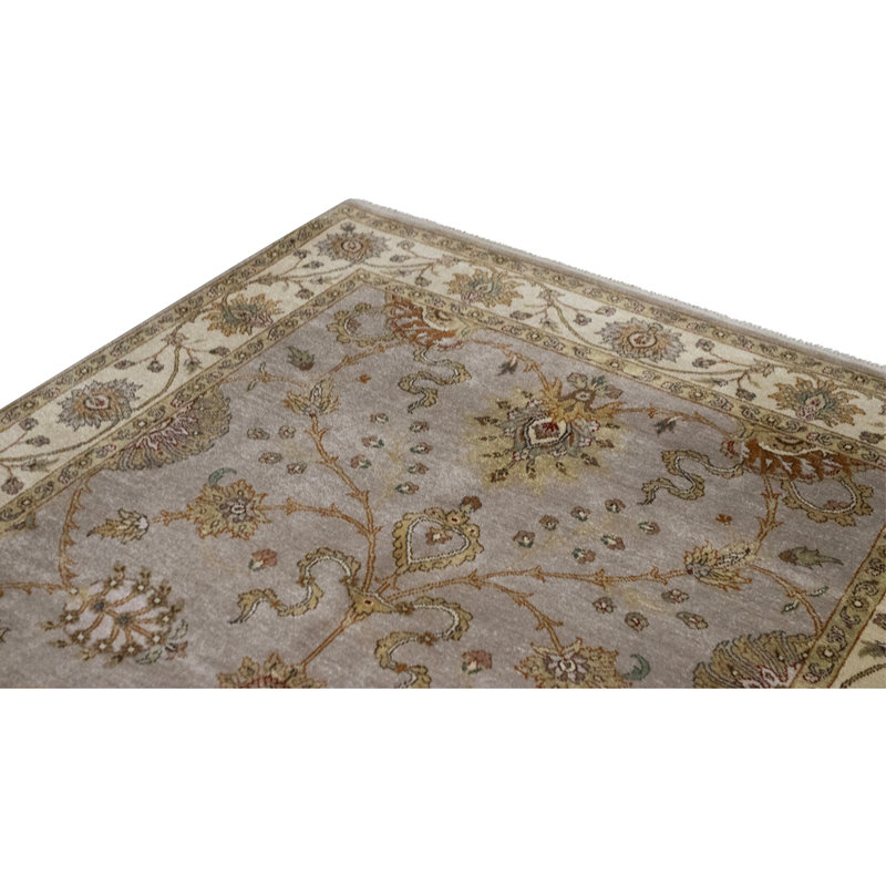 Hand Knotted Wool Oriental Area Rug in Camel And Ivory