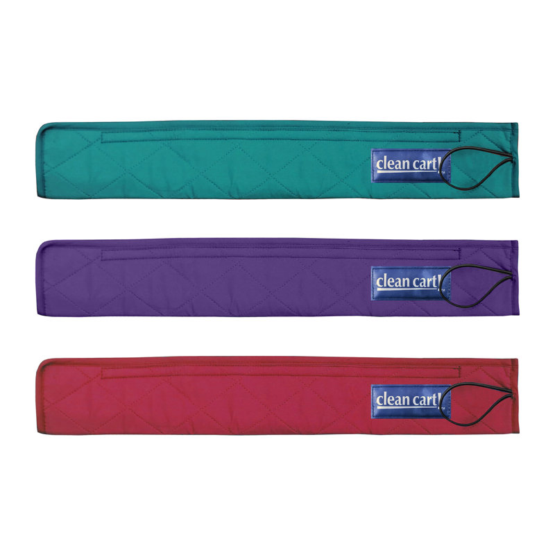 Paquet de 3 couvre-poignées de chariot de magasinage Clean Cart, Bleu sarcelle / fuchsia / mauve