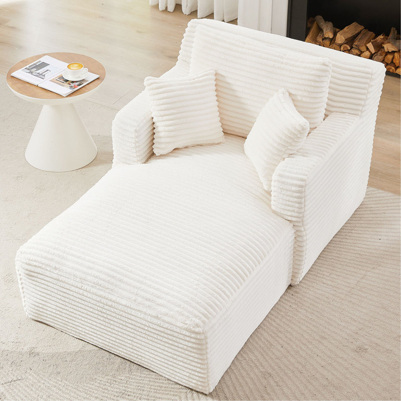 Méridienne intérieure simple, revêtement moderne en velours côtelé, aucun assemblage requis, canapé-lit confortable pour le salon, le bureau, l’appartement