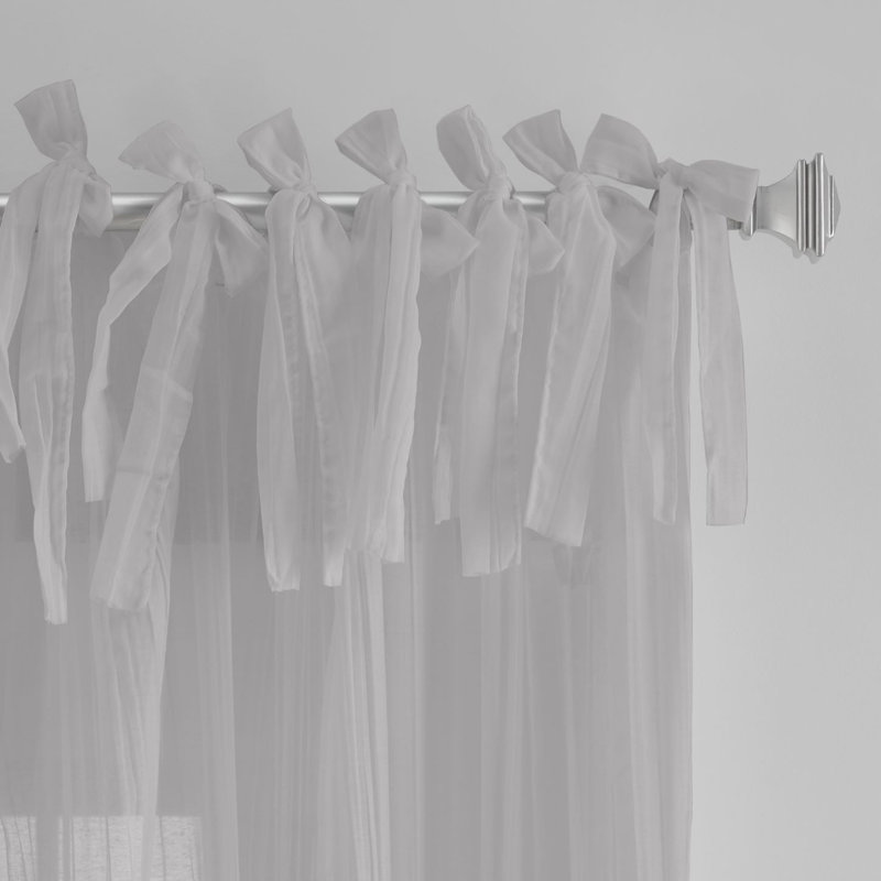 Mercuri Semi Sheer Single Curtain Panel, Gray, 52"W x 95"L
