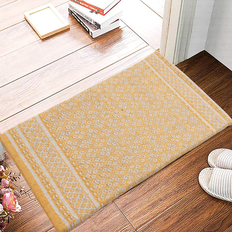 Gelera Geometric Anti-Fatigue Non-Skid Kitchen Mat, Mustard