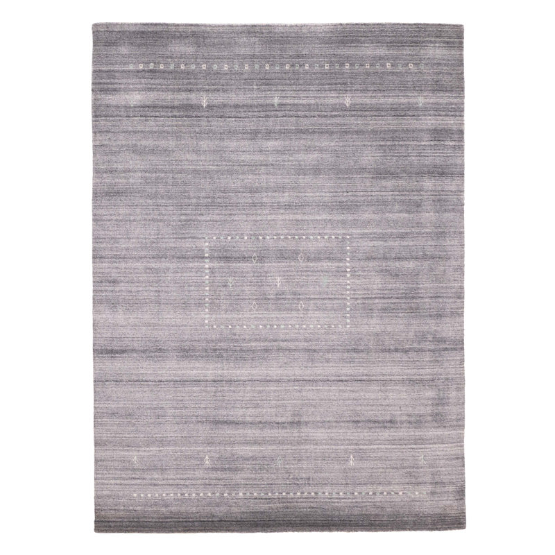 Tapis gris Indo Gabbeh 5 pi 6 po x 7 pi 6 po