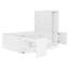 Lit plateforme double en bois avec 6 tiroirs, tablettes, bureau et garde-robe-1941267792