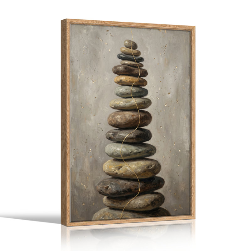 Ensemble de 1 tableau sur toile représentant une tour en pierre, 36"H x 24"W, Natural