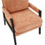 Fauteuil orange en chenille - conception de style Mid-Century, coussin de dossier amovible, siège d'appoint moderne à structure en bois robuste, assise et dossier moelleux-428162610