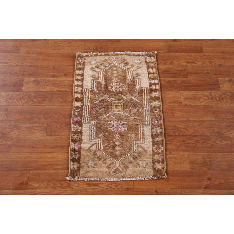 Tapis décoratif géométrique en laine Anatolian
