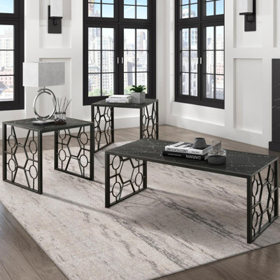 Ensemble de tables d'appoint 3 pièces Modern