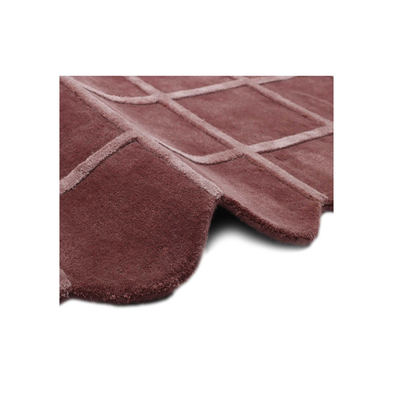 Tapis géométrique touffeté à la main rouge, Rectangle 9 pi x 12 pi