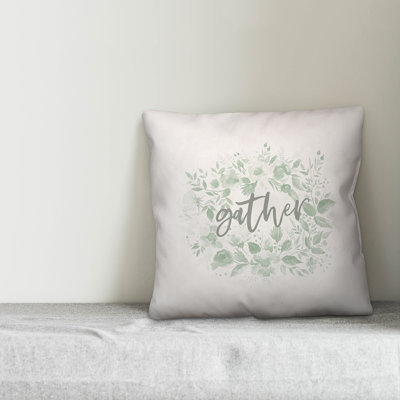  Gather Floral Wreath Throw Pillow