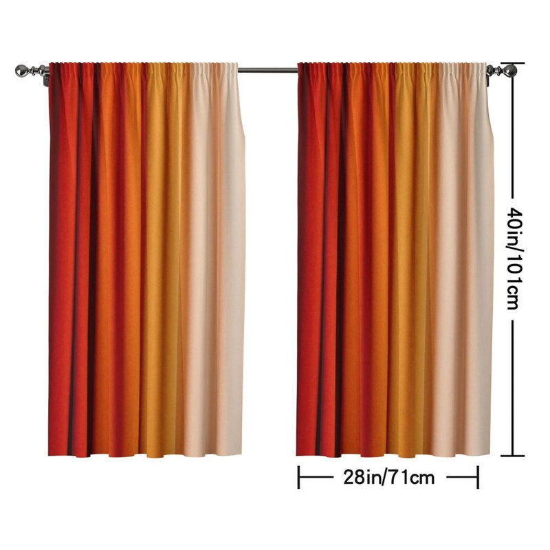 Gradient Color Blackout Curtains Set Of 2, 28 × 40
