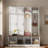 Farmhouse Hall Tree With 4 Hidden Hanging Hooks, Seating Bench, Storage Cabinet And Open Compartment-1757823146