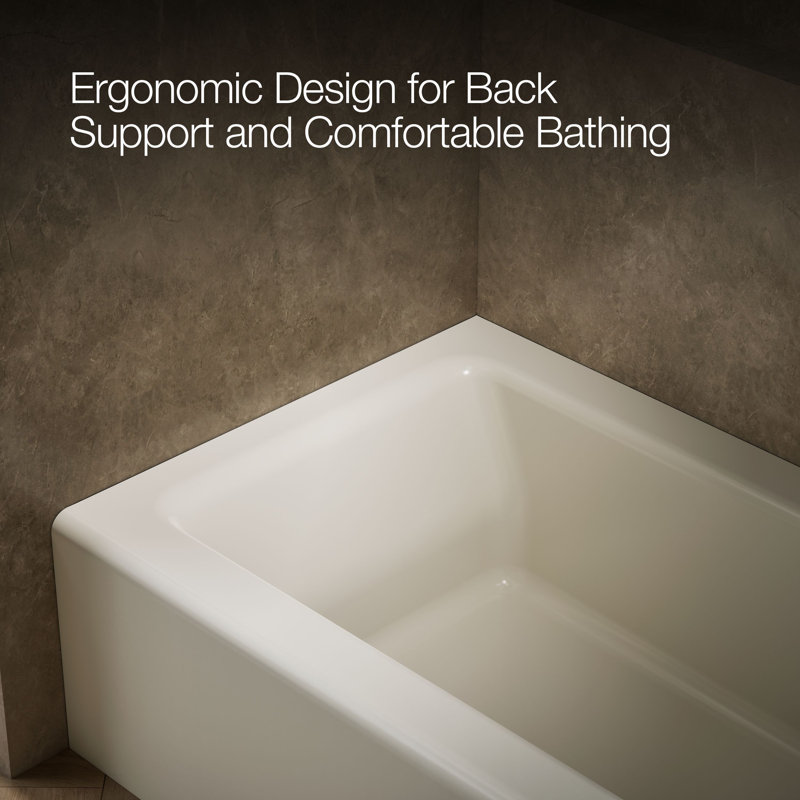 Bellwether® 60" x 32" Soaking Bathtub, Biscuit, Right