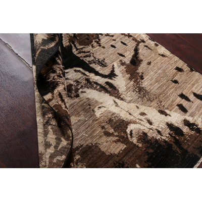 Tapis à motif abstrait fait à la main 5 x 8
