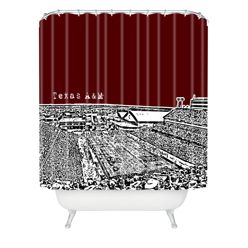 Bird Ave Single Shower Curtain, Texas A and M Maroon