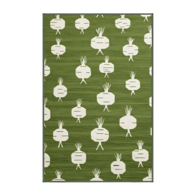 Washable Radish Daikon Vegetables Area Rug
