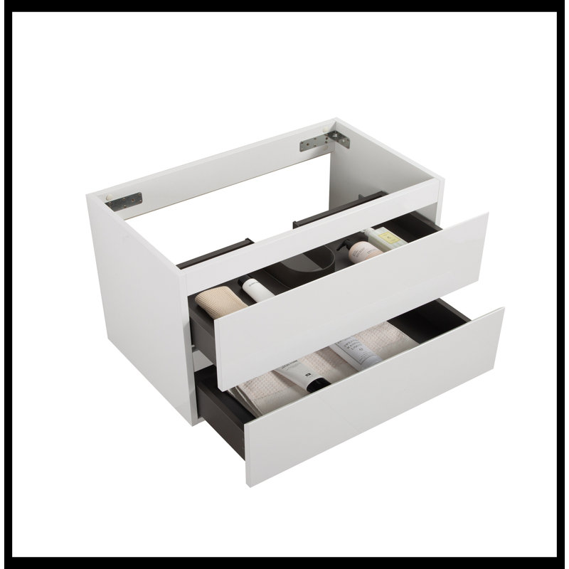 Base de meuble-lavabo Saha seulement, Blanc, H 20,5 po x l 35,6 po x P 17,9 po