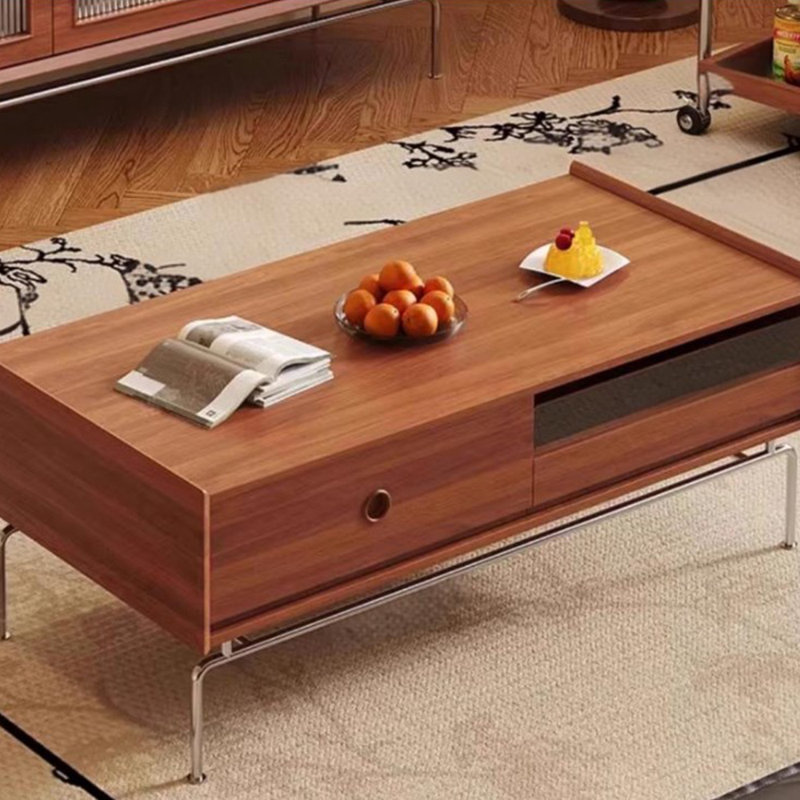 Solid wood coffee table with retro design