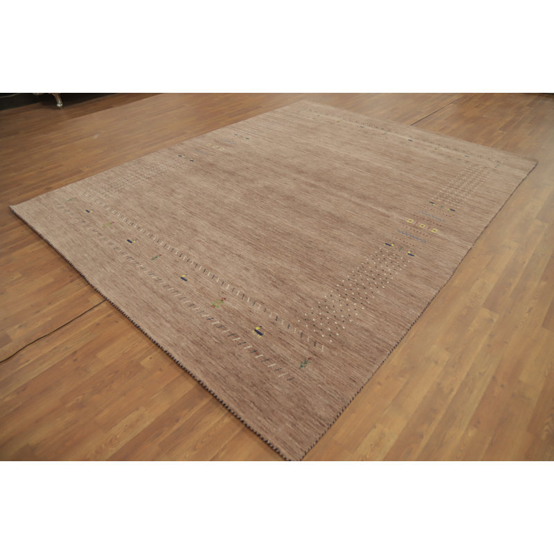 Tapis indien en laine fabriqué à la main de style Gabbeh 8 x 10