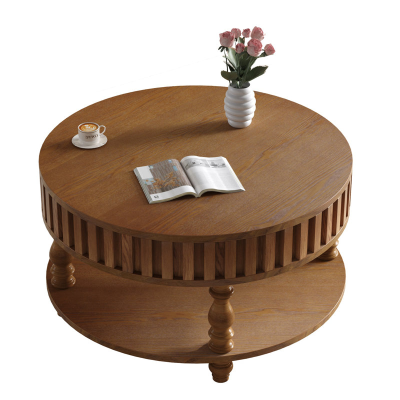 Table basse 31,5 "avec rangement rustique, Brun