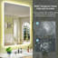 Miroir de salle de bain à DEL avec rétroéclairage, miroir de salle de bain anti-buée avec gradation continue, homologué ETL, étanche IP54, CRI90 +, verre trempé HD-2038778699