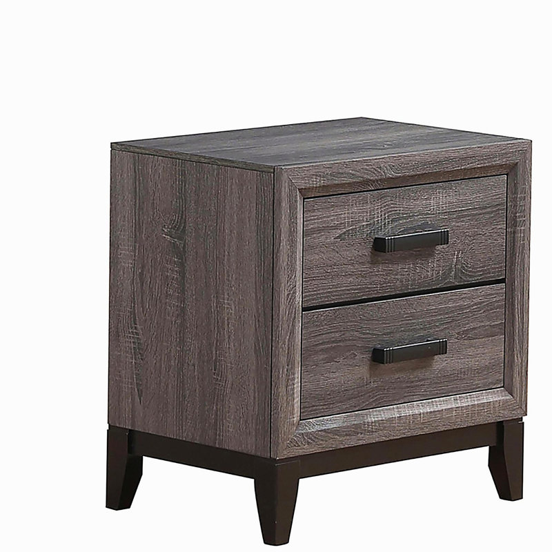 Mirage Grey Nightstand, Black/Gray