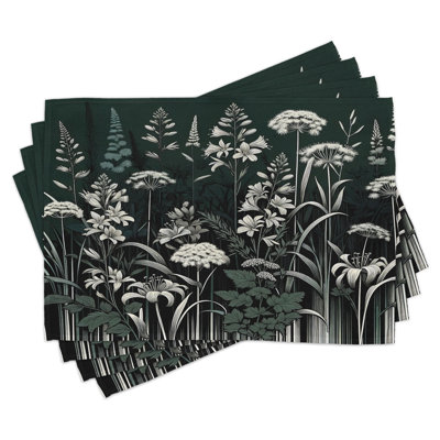Polyester Dark Reseda Green Rectangle Placemat