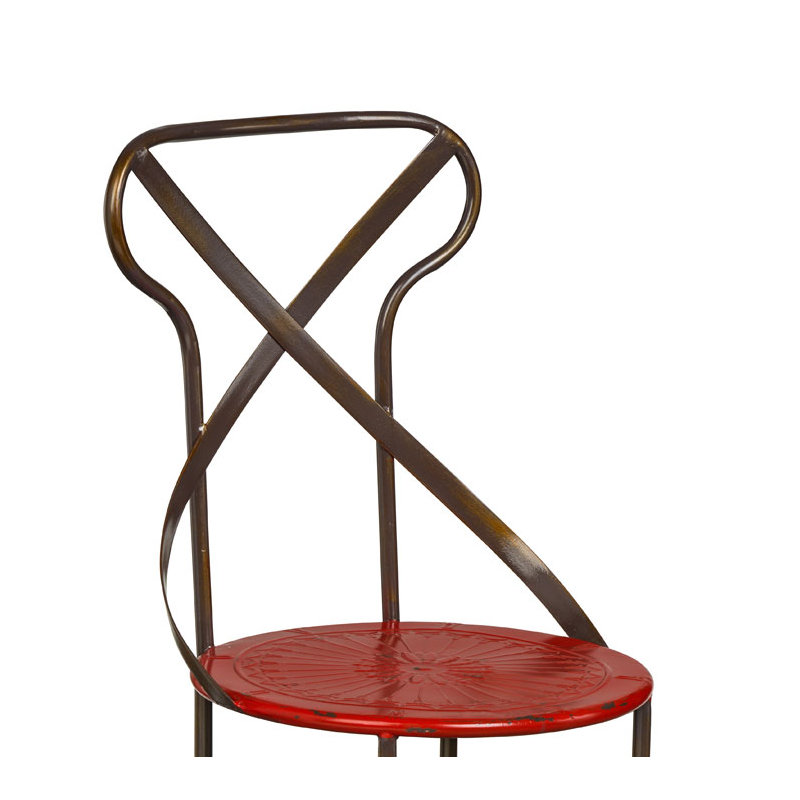 Craybrough Counter Stool with Metal Frame, Borwn/Red