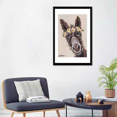 «Donkey with Flower Crown», impression sur toile