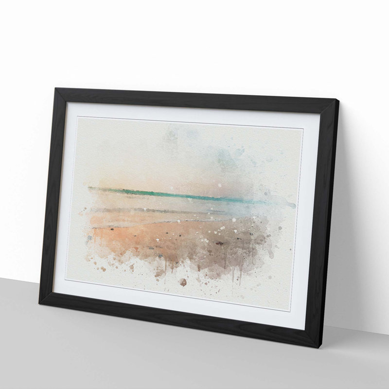 Freshwater West Beach in Wales in Abstract - Picture Frame Graphic Art Print, 27cm H x 36cm W x 2cm D, Black Framed