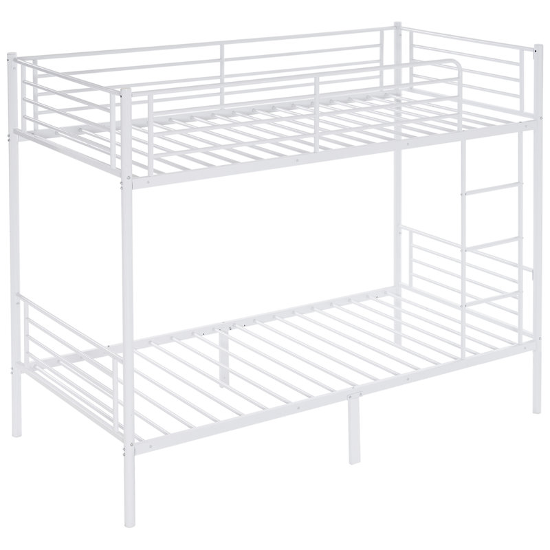 Single (3') Bunk Bed with Built-in Ladder Included, White