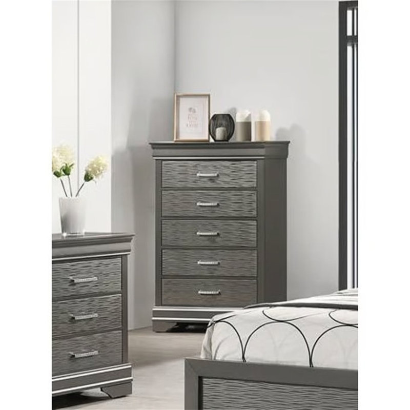 Mobilier de chambre à coucher avec tiroirs 1 pièce Modern Modern Transitional