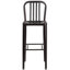 Tabouret de bar d'intérieur et d'extérieur de qualité commerciale avec dossier à lattes verticales-444989070-424817871